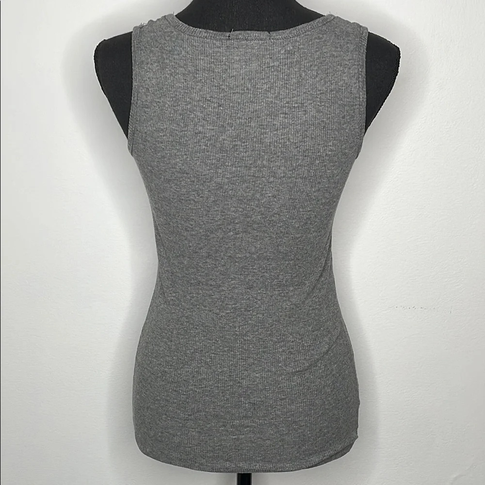 GRUMPY & GORGEOUS Gray Sleeveless Top with Pink and Black Accents